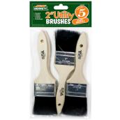 Bennett Utility Paint Brush Set - Natural Bristle - Stainless Steel