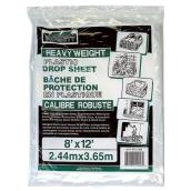 Bennett Protective Drop Sheet Plastic 8-ft x 12-ft 8-oz Clear
