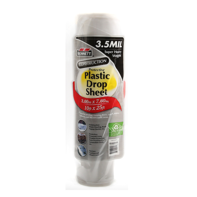 Bennett bâche de protection en plastique 10' x 25'
