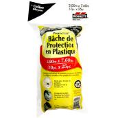 Bâche plastique épaisseur moyenne, 10 pi x 20 pi