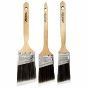 Bennett Paint Brush Set - Polyester - Wood Handle - Angular - 3 Per Pack