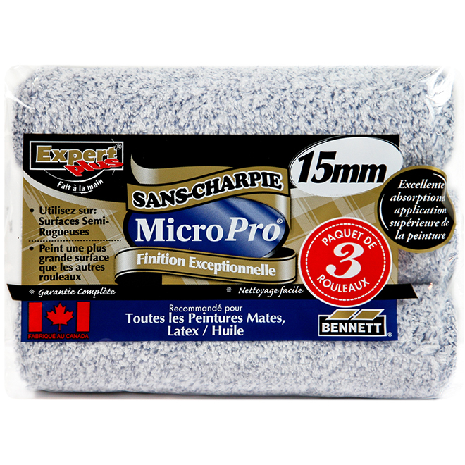 Bennett MicroPro Paint Roller Cover Refill - Lint-free - 9 1/2-in W x 3 15/16-in Dia - 3 Per Pack
