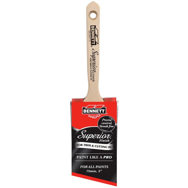 Bennett Superior Finish Paint Brush Angular polyester 3-in