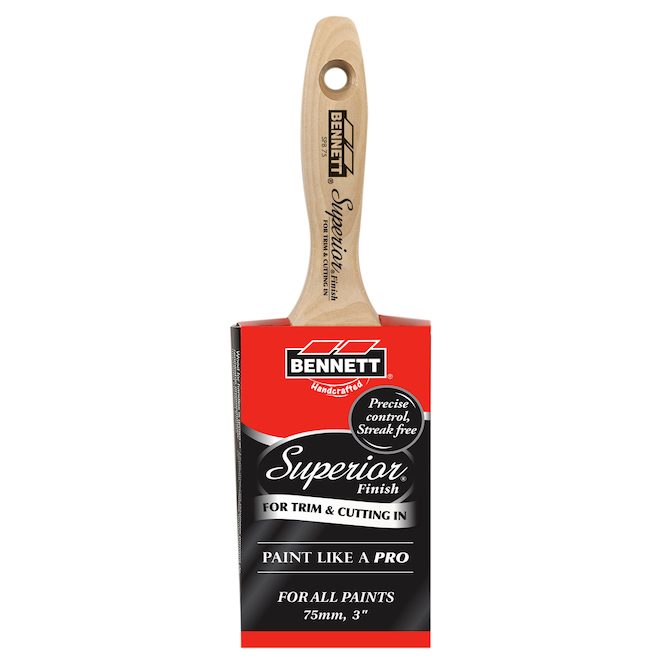 Bennett Superior Finish Paint Brush flat handle polyester 3-in