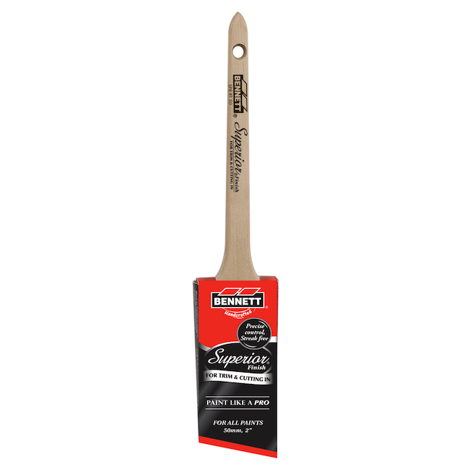 Pinceau pour peinture Superior Finish Bennett poignée mince en bois 2 po