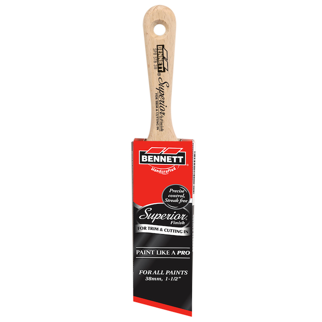 Pinceau pour peinture Superior Finish Bennett poignée courte polyester 1,5 po