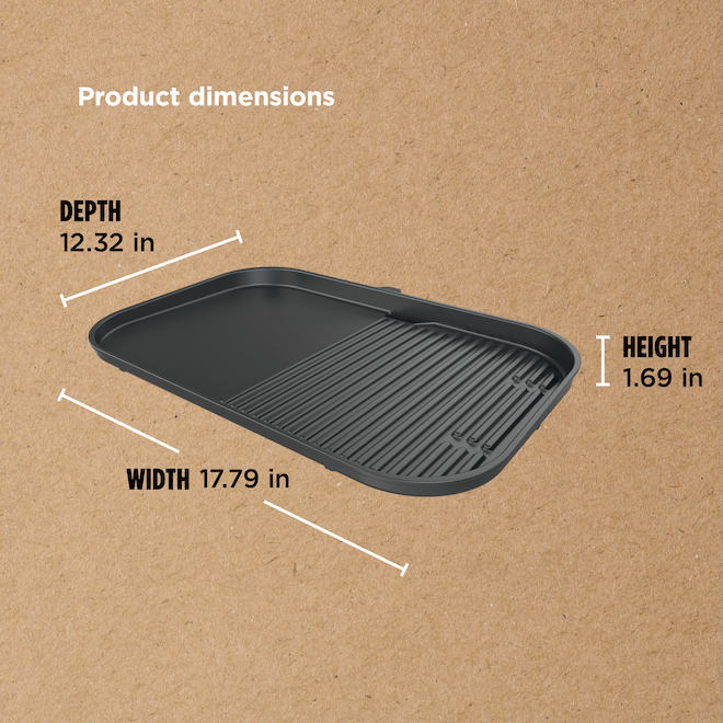 Ninja 17.87 x 12.35-in Black BBQ Plate