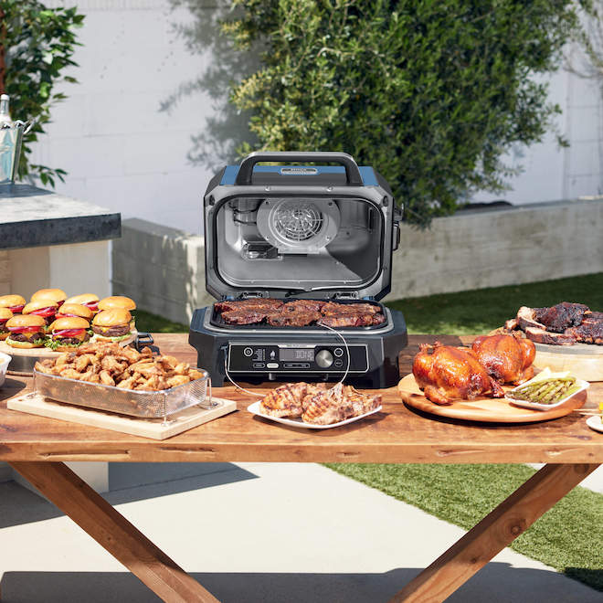 Ninja Woodfire ProConnect XL Outdoor Grill & Smoker, Wifi & Bluetooth, 7-in-1 Master Grill, Electric BBQ