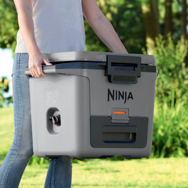 Glacière FrostVault Ninja avec tiroir zone sèche 30 pintes, gris