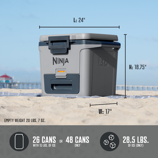 Ninja FrostVault Hard Cooler with Dry Zone 30-qt - Slate Grey