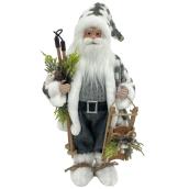 Celebrations by L&CO 18-in Santa Claus with Sled - White and Grey