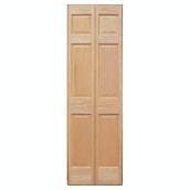 Porte pliante à 6 panneaux, pin naturel, 36 po x 79 po x 1 1/8 po