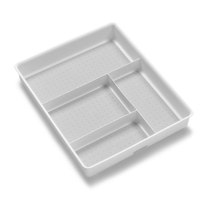 Madesmart 4-Compartment Drawer Organizer - White Plastic