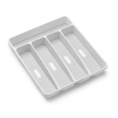 Madesmart Classic Silverware Tray in White and Grey Plastic