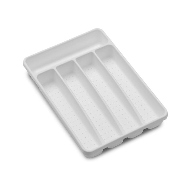 Mini plateau à couverts classique Madesmart en plastique blanc