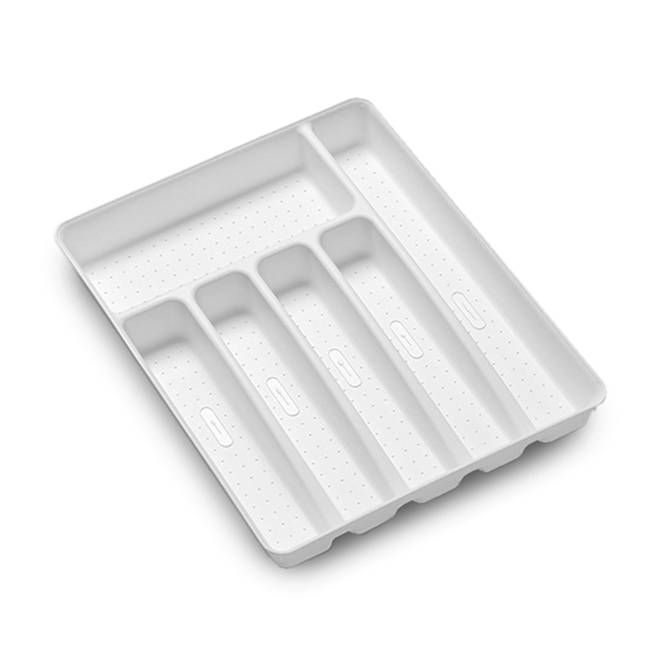 Madesmart Classic Silverware Tray in White Plastic - 13 x 15-in