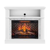 Landon & Co. White Electric Infrared Fireplace and TV Stand of 26-in - Covers 1000-sq.ft.