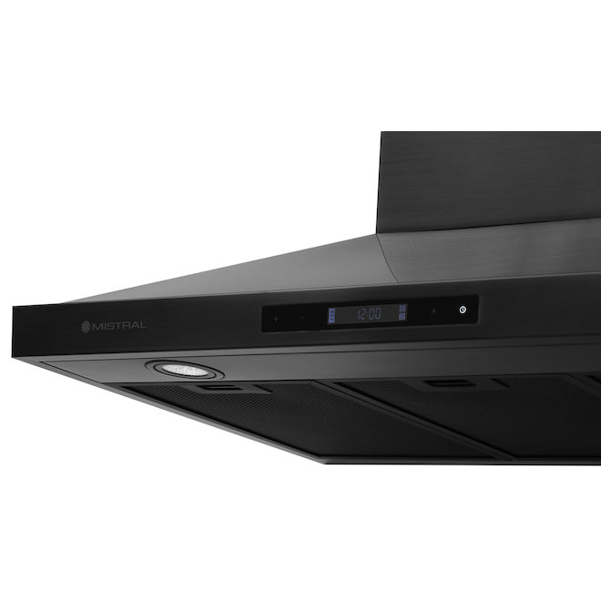 Mistral 30-in 450 CFM Wall-Mounted Black Stainless Steel Range Hood