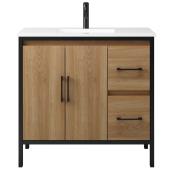 Landon & Co. Silva 36-in Vanity with 2 Doors and 2 Drawers - Natural Oak