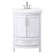 Meuble-lavabo Alera Landon & Co. de style moderne de 26 po à 2 portes et 1 tiroir, blanc