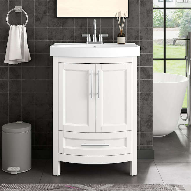Landon & Co. Alera 24-in Vanity Modern Style with 2 Doors and 1 Drawer - White