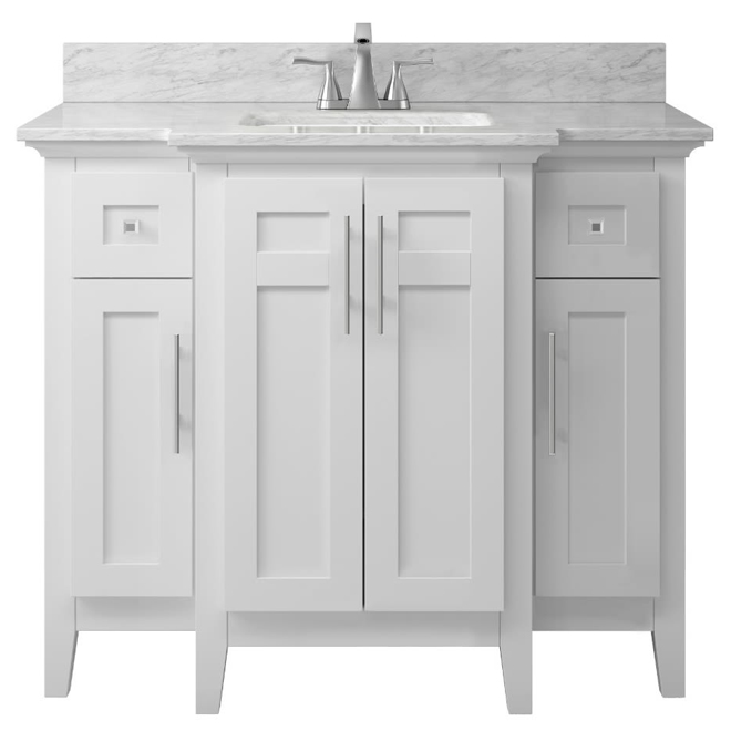 Landon & Co. Aspen 42-in Vanity Modern Style with 4 Doors and 2 Drawer - White