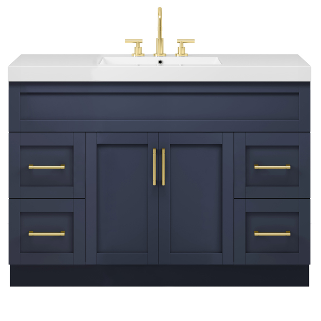 Landon & Co. Smythe 48-in Vanity Modern Style with 2 Doors and 4 Drawers - Navy Blue