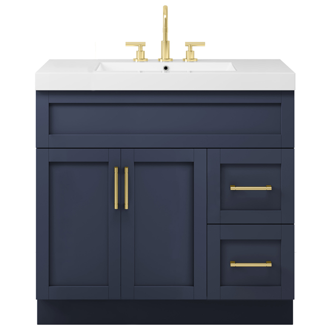 Landon & Co. Smythe 28-in Vanity Modern Style with 2 Doors and 2 Drawers - Navy Blue