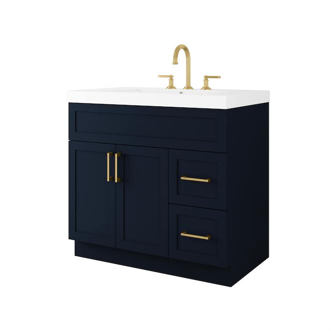Landon & Co. Smythe 36-in Vanity Modern Style with 2 Doors and 2 Drawers - Blue