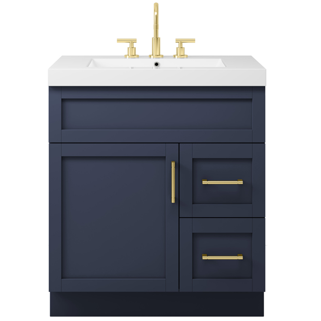 Landon & Co. Smythe 30-in Vanity Modern Style with 1 Door and 2 Drawers - Navy Blue