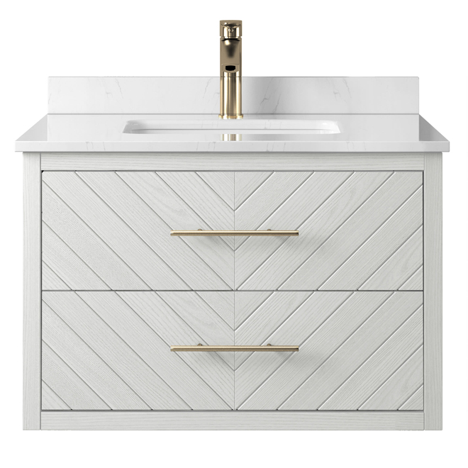 Landon & Co. Monaco 36-in Wall Vanity Transitional Style with 2 Drawers - White