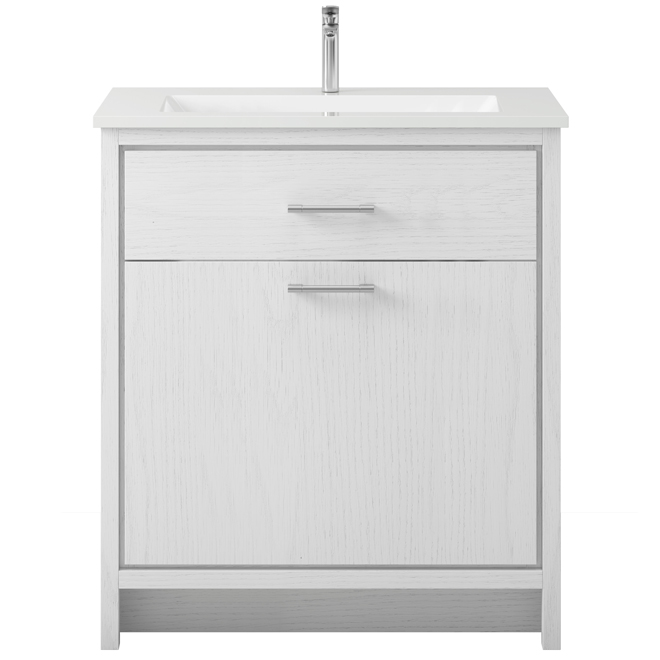 Meuble-lavabo Paterson Landon & Co. de style contemporain de 30 po à 1 tiroir, blanc