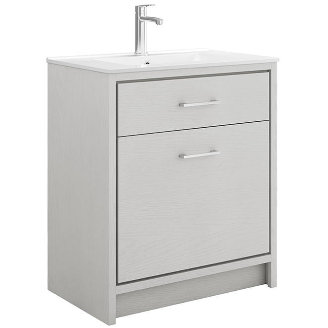 Meuble-lavabo Paterson Landon & Co. de style contemporain de 30 po à 1 tiroir, blanc
