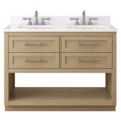 Landon & Co. Bennett 40-in Vanity Traditional Style with 2 Sinks and 4 Drawers - Light Oak