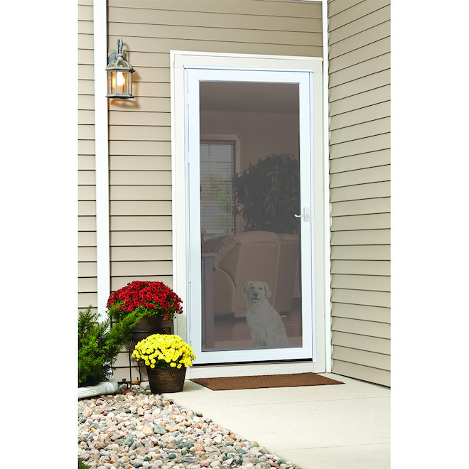 LARSON 34-in x 80-in White Aluminum Mosquito Screen Door