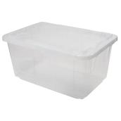 Bac de rangement Greenmade en plastique transparent avec couvercle, 69 L
