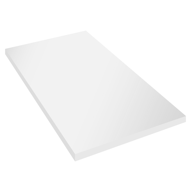 Plateau de table en mélamine, 1 po x 30 po x 48 po, blanc