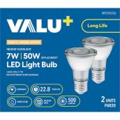 VALU+ LED Light Bulb 50 W for Dimmable Indoor Floodlight - Warm White - Pack of 2