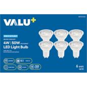 VALU+ LED Light Bulb GU10 for Dimmable 50 W Indoor Floodlight - Daylight - Pack of 6