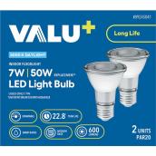 VALU+ LED Light Bulb PAR20 for Dimmable 50 W Indoor Floodlight - Daylight - Pack of 2