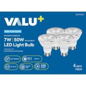 VALU+ LED Light Bulb PAR20 for Non-Dimmable 50 W Outdoor Floodlight - Daylight - Pack of 4