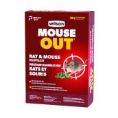 Rodenticide en granules Mouse Out par wilson pour rats et souris prêt à l'emploi, 900 g