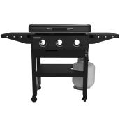 LAFLAMME & CO 37500 BTU 550-in² Cast Iron and Stainless Steel 3-Burner Cooking Griddle w/ Hooks and Foldable Side Tables
