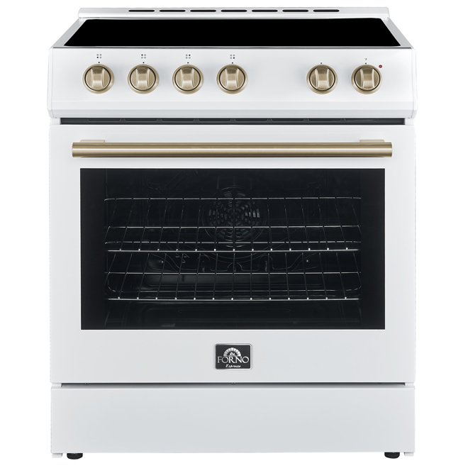 Forno Leonardo Espresso 30-in Smooth Surface Convection Oven Freestanding Electric Range - White