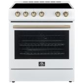 Forno Leonardo Espresso 30-in Smooth Surface Convection Oven Freestanding Electric Range - White