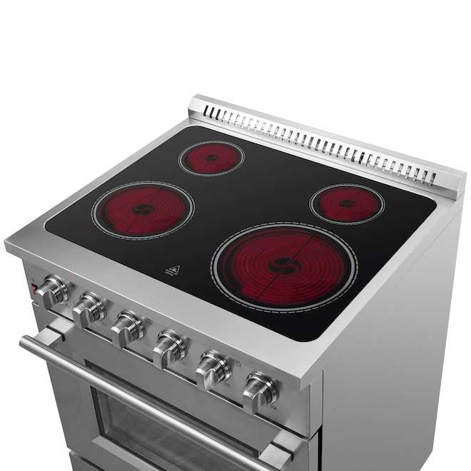 Cuisinière électrique à surface vitrocéramique 30 po Leonardo Espresso de Forno four convection, acier inoxydable