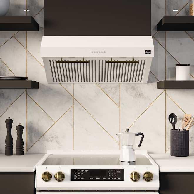 Forno Bari Espresso 400 PCM 30-in Undercabinet Range Hood - White