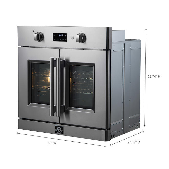 Forno Asti 30-in 3.68-ft³ Electric French Door Single Wall Oven - Stainless Steel