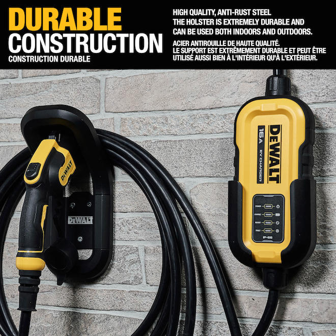 DEWALT EV Charger Wall Bracket in Black Steel