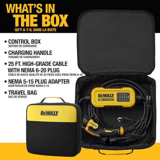 DEWALT Portable Charger for Electric Vehicle 16-amps - 25-ft